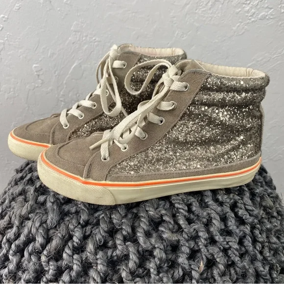 American Eagle Glitter high top Sneakers size 6 - Picture 2 of 8